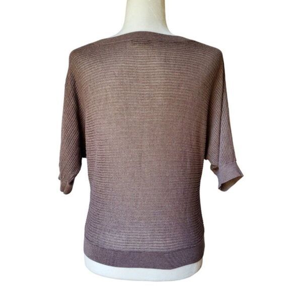 ✨ HP✨Express Mesh Dolman Open Stitch Knit Brown Sweater✨ - Picture 3 of 6